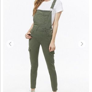 Forever 21 Denim Cargo Overalls